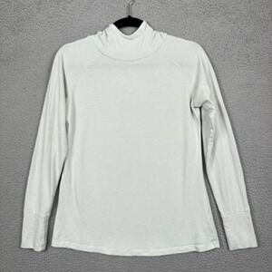 Free Fly Hoodie Womens S Gray White Micro Stripes Bamboo Viscose Stretch Outdoor